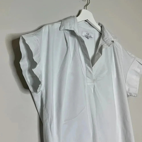 MAGASCHONI white stretch short sleeve oversized shirt top blouse size XS - Picture 4 of 7